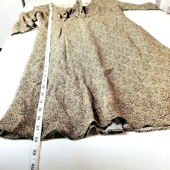 Isabella Bird  Anthropologie Brown Shear Lined Size 10 Casual Elegant Midi Dress - Picture 6 of 14